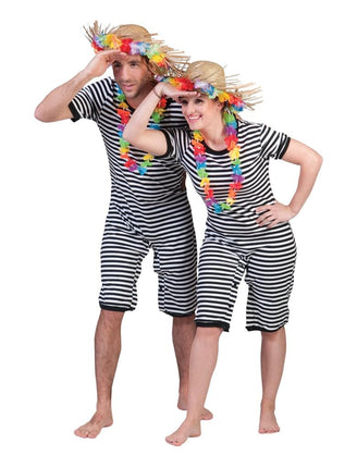 Feestbazaar Dorus Badpak Unisex Zwart/Wit