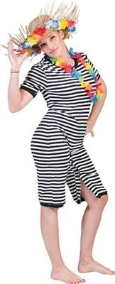 Feestbazaar Dorus Badpak Unisex Zwart/Wit