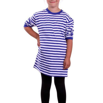 Feestbazaar Dorus trui kind blauw/wit lange mouw