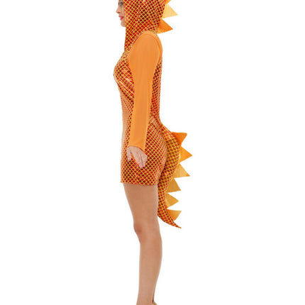 Feestbazaar Drakenpakje vrouw oranje