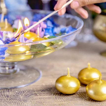 Feestbazaar Drijvende Kaars Metallic Goud (50st)