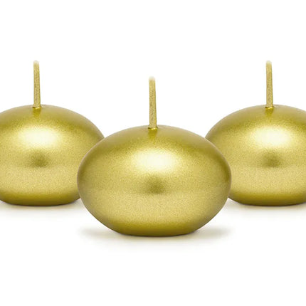 Feestbazaar Drijvende Kaars Metallic Goud (50st)
