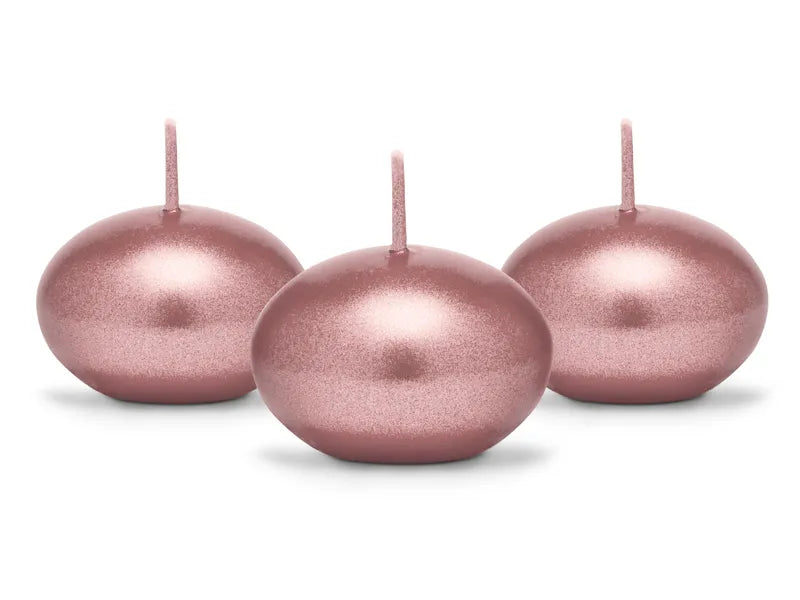 Feestbazaar Drijvende Kaars Metallic Rose Goud (50st)