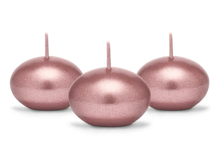 Feestbazaar Drijvende Kaars Metallic Rose Goud (50st)