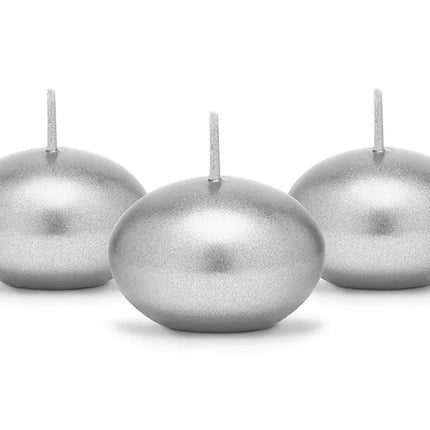 Feestbazaar Drijvende Kaars Metallic Zilver(50st)