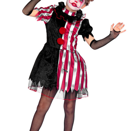 Feestbazaar Duistere Clown Jurkje Kort Halloween Kind