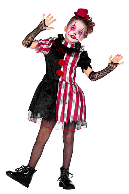 Feestbazaar Duistere Clown Jurkje Kort Halloween Kind