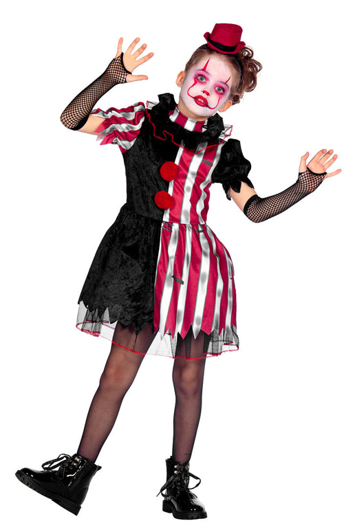 Feestbazaar Duistere Clown Jurkje Kort Halloween Kind