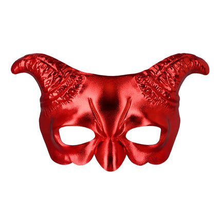 Feestbazaar Duivel Masker Demoon Rood Metallic