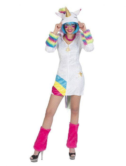Feestbazaar Eenhoorn Jurk Regenboog  Vrouw