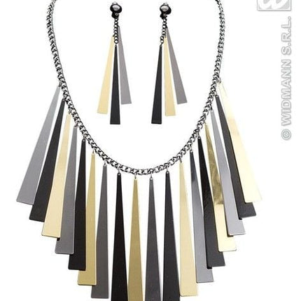 Feestbazaar Egyptische ketting en oorring set