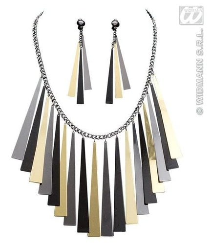 Feestbazaar Egyptische ketting en oorring set