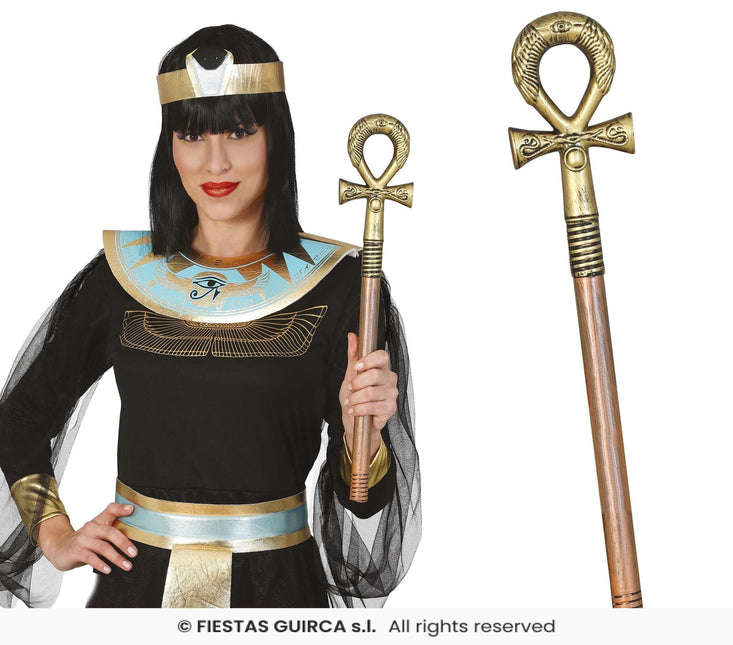 Feestbazaar Egyptische Scepter Key of Life 50cm