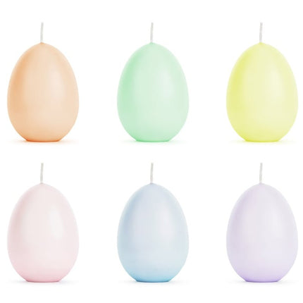 Feestbazaar Ei Kaarsen Pastelkleuren (6st)