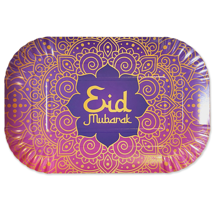 Feestbazaar Eid Mubarak Dienblad Paars/Blauw (2st)