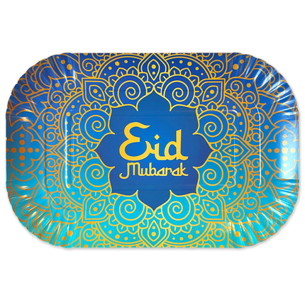 Feestbazaar Eid Mubarak Dienblad Paars/Blauw (2st)