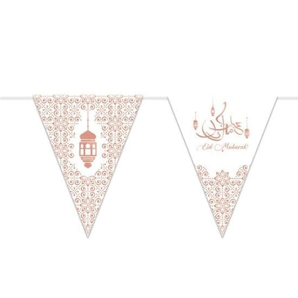 Feestbazaar Eid Mubarak Vlaggenlijn Metallic Rosé goud (6m)