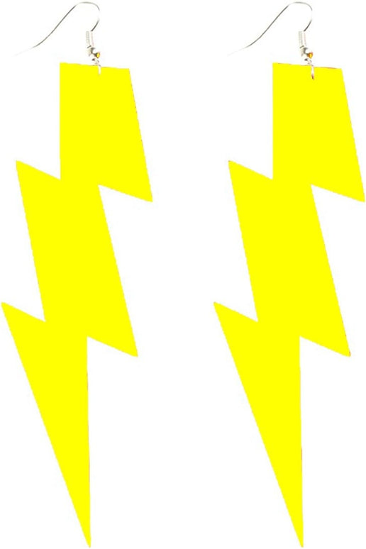 Feestbazaar Eightees Oorbellen Flash neon geel
