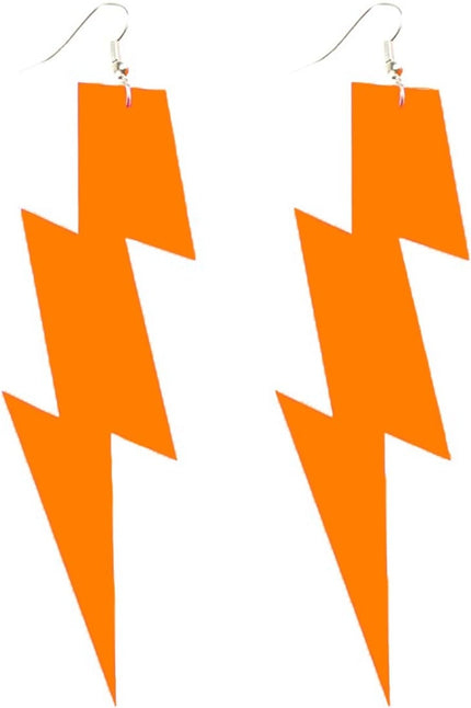 Feestbazaar Eightees Oorbellen Flash neon oranje