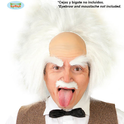 Feestbazaar Einstein Pruik Met Kaal Voorhoofd