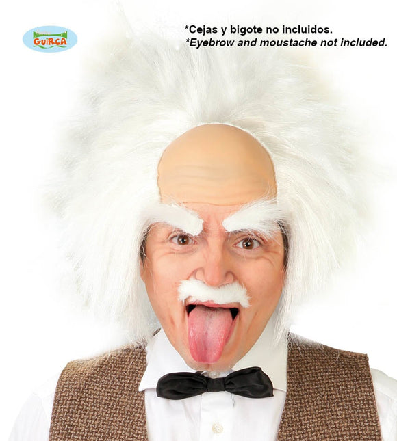 Feestbazaar Einstein Pruik Met Kaal Voorhoofd