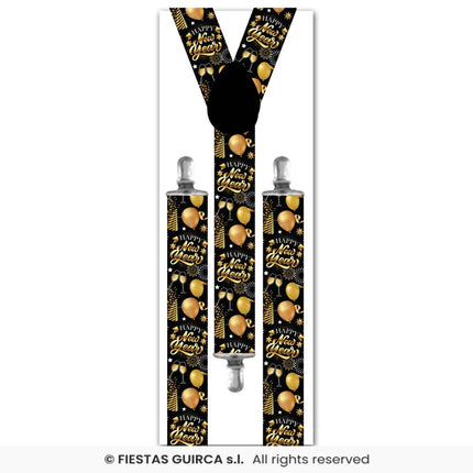 Feestbazaar Elegante Nieuwjaar Bretels Zwart/Goud