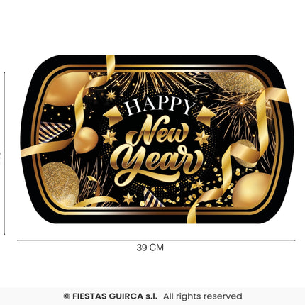 Feestbazaar Elegante Nieuwjaar Dienblad Zwart/Goud