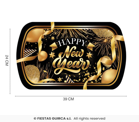 Feestbazaar Elegante Nieuwjaar Dienblad Zwart/Goud