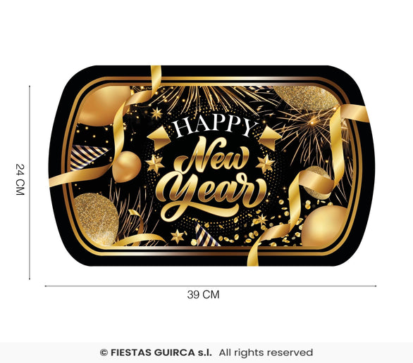Feestbazaar Elegante Nieuwjaar Dienblad Zwart/Goud