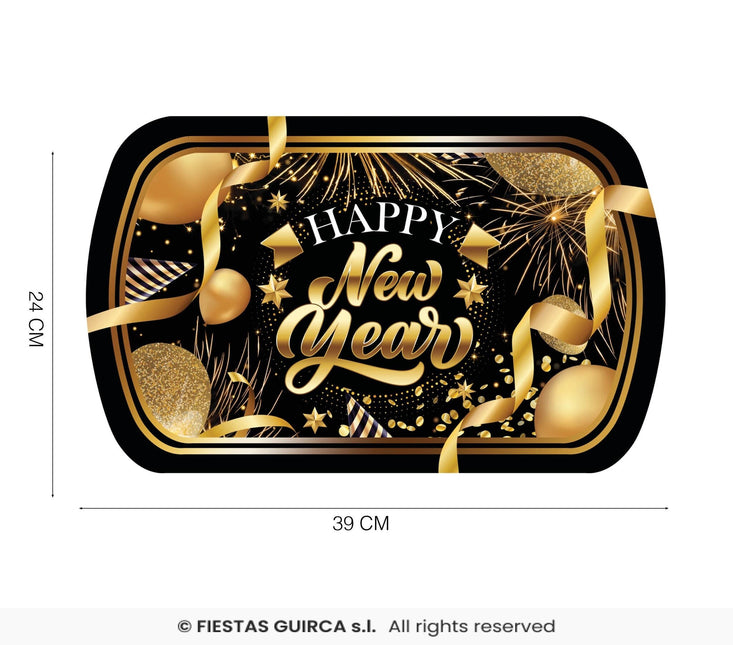 Feestbazaar Elegante Nieuwjaar Dienblad Zwart/Goud