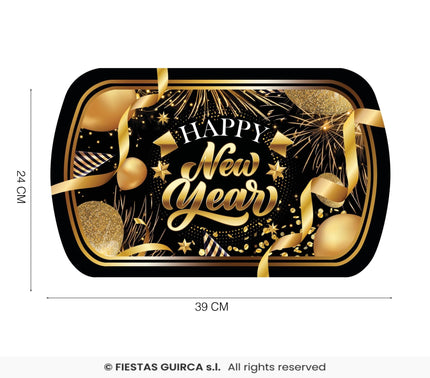 Feestbazaar Elegante Nieuwjaar Dienblad Zwart/Goud