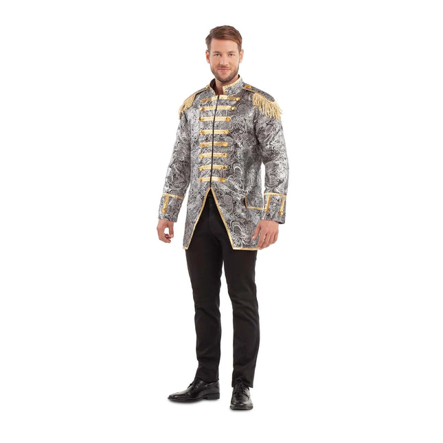 Feestbazaar Elegante Zilveren Jas Historical
