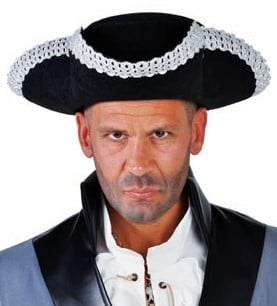 Feestbazaar Elite hoed captain zilveren rand