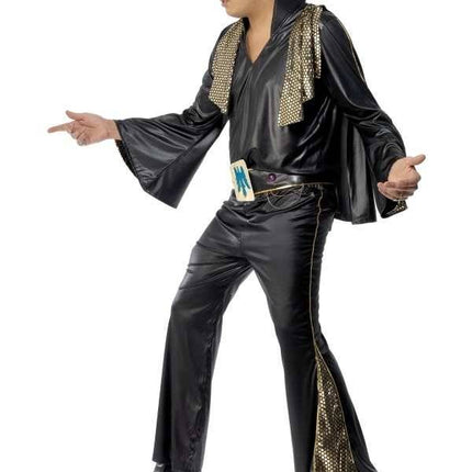 Feestbazaar Elvis carnavalspak zwart/goud