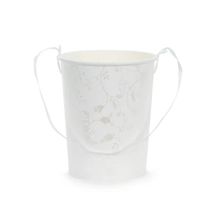 Feestbazaar Emmertje Wit met Bloemenpatroon (13cm)