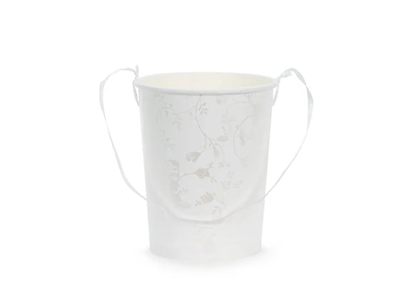 Feestbazaar Emmertje Wit met Bloemenpatroon (13cm)