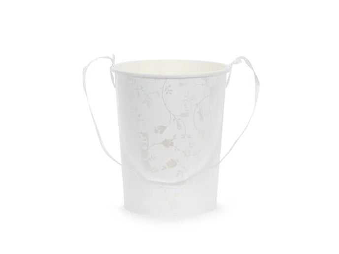 Feestbazaar Emmertje Wit met Bloemenpatroon (13cm)
