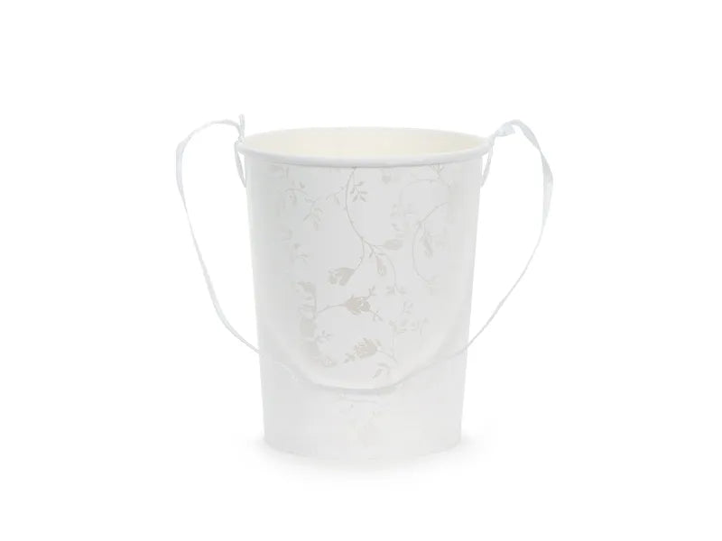 Feestbazaar Emmertje Wit met Bloemenpatroon (13cm)