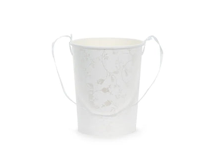 Feestbazaar Emmertje Wit met Bloemenpatroon (13cm)