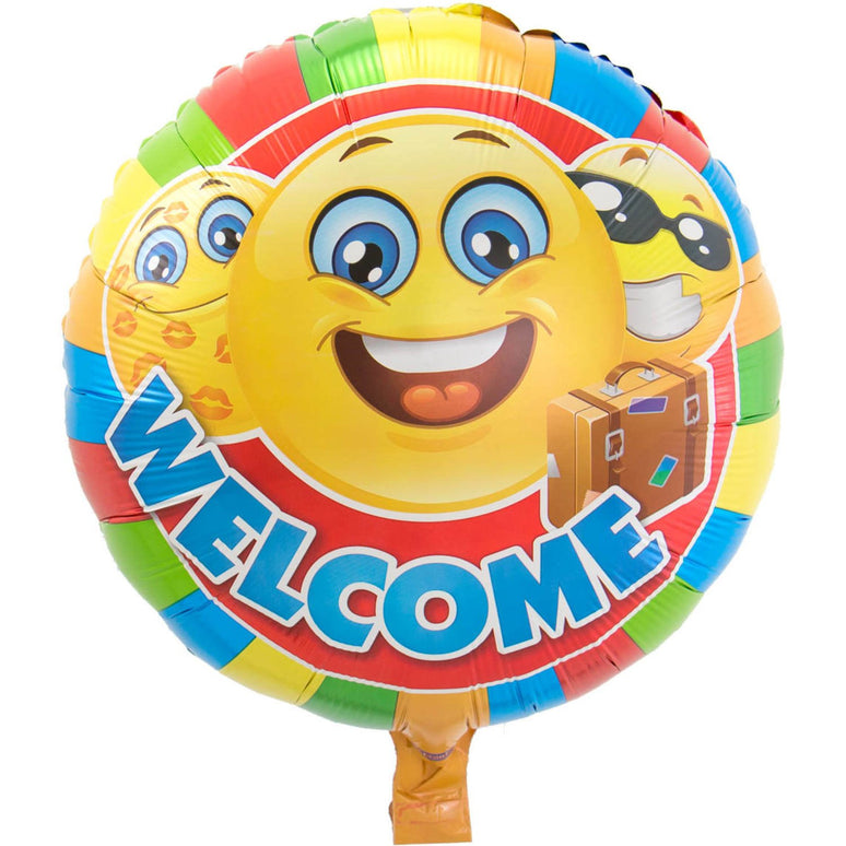 Feestbazaar Emoji Folieballon 'Welcome' (45cm)