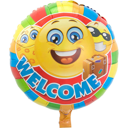 Feestbazaar Emoji Folieballon 'Welcome' (45cm)