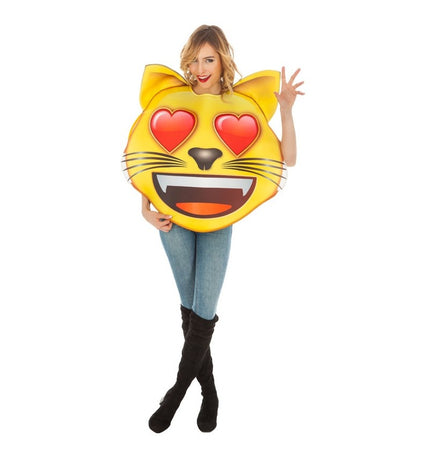 Feestbazaar Emoji kostuum Kat Hartjesogen