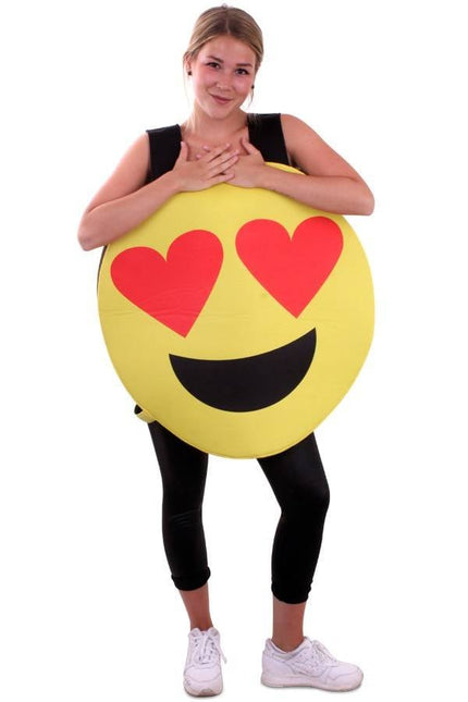 Feestbazaar Emoticon smiley hartjes ogen kostuum