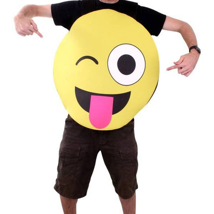 Feestbazaar Emoticon smiley met tong kostuum