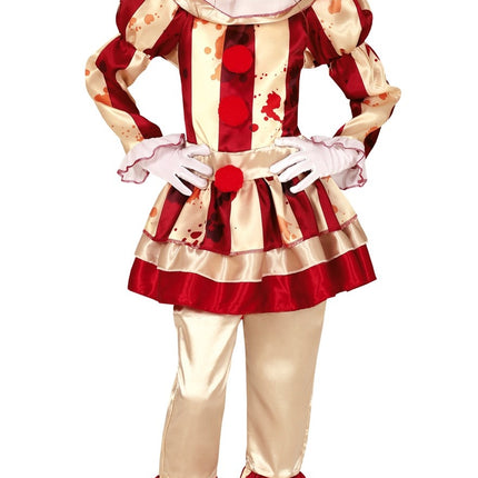 Feestbazaar Enge Clown Kostuum Meisje Goud/Rood