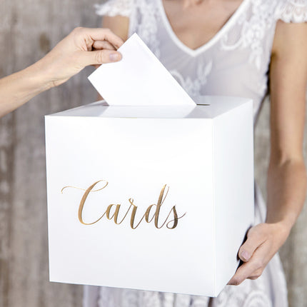 Feestbazaar Enveloppendoos Cards Wit Goud