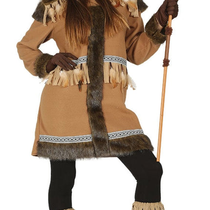 Feestbazaar Eskimo Kostuum Bruin Vrouw Kiki