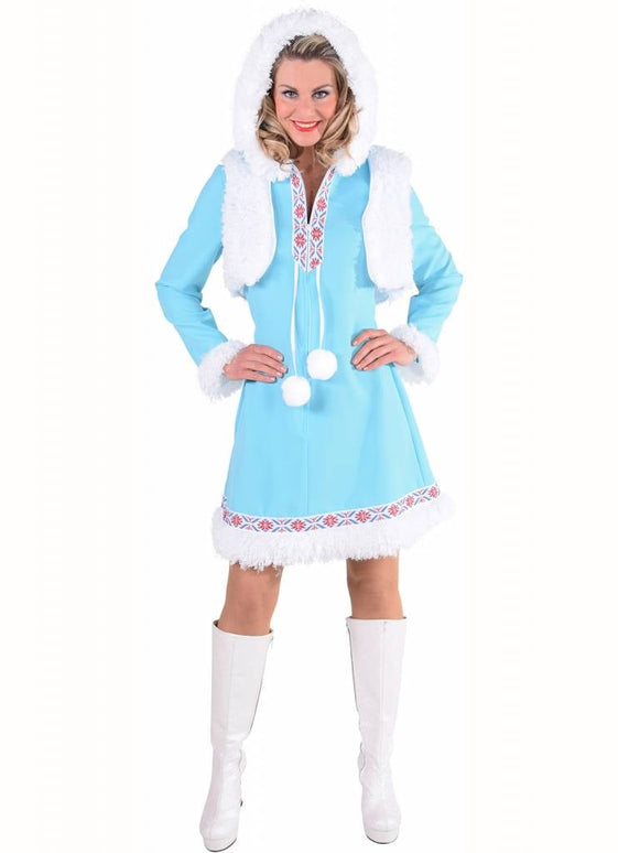 Feestbazaar Eskimo outfit Ice-Blue vrouw