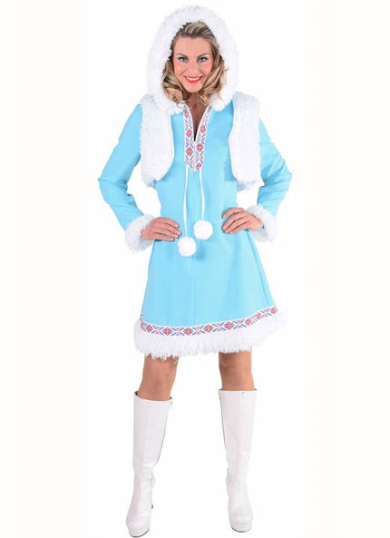 Feestbazaar Eskimo outfit Ice-Blue vrouw