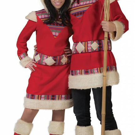 Feestbazaar Eskimo pakje vrouw rood